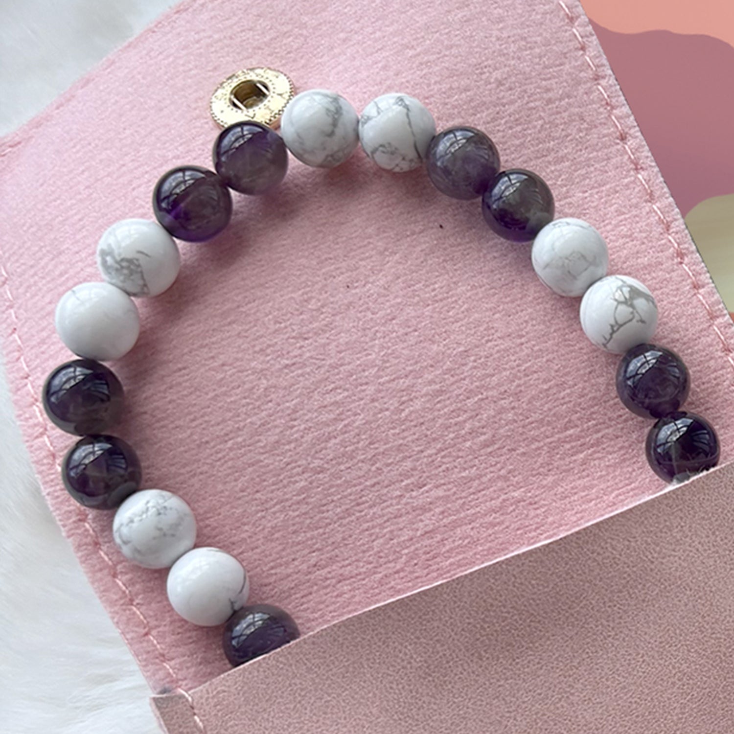Stone of Calm & Clarity - Amethyst + Howlite Bracelet