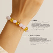 Stone of Love & Abundance Citrine + Rose quartz Bracelet