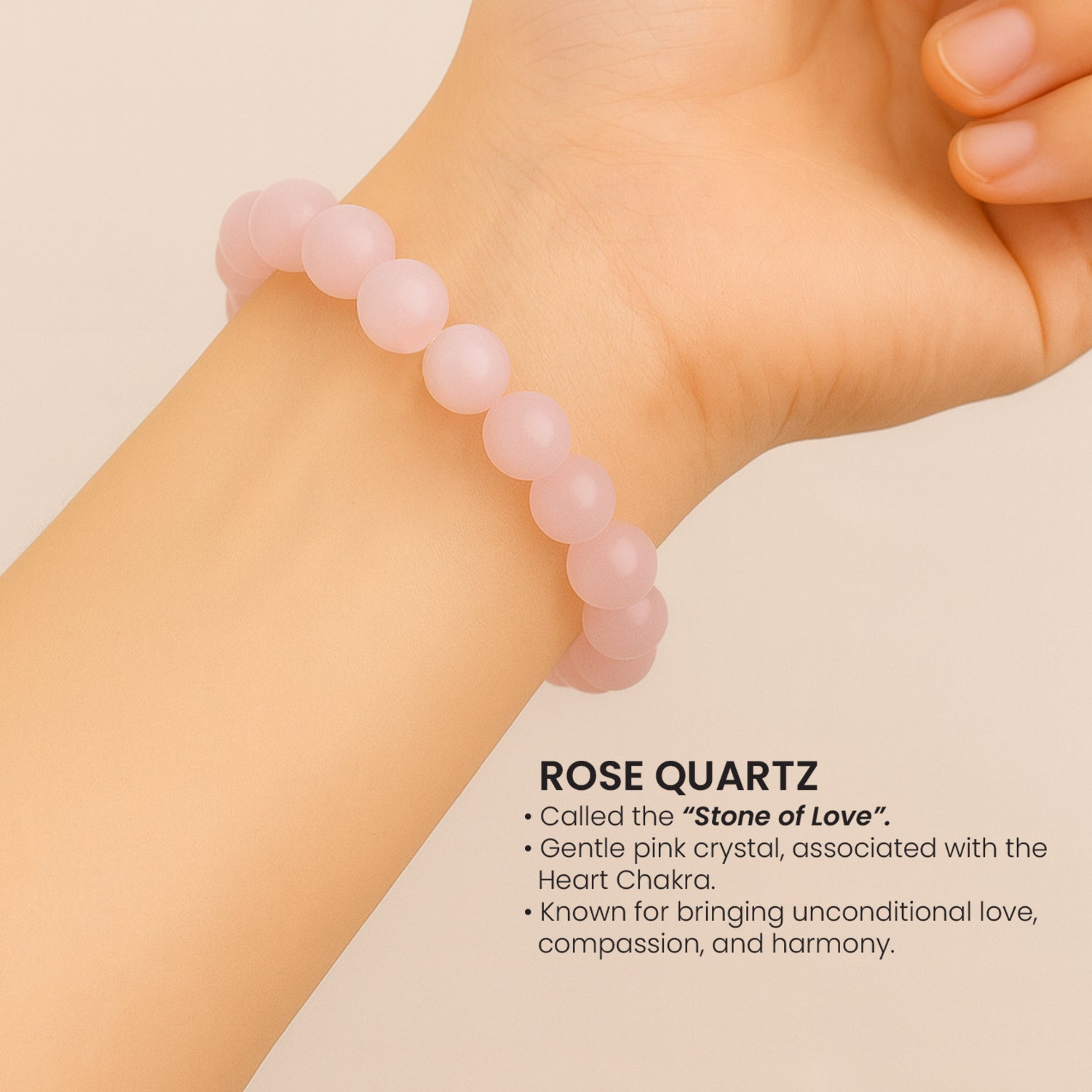 Stone of Unconditional Love - Rose Quartz Bracelet