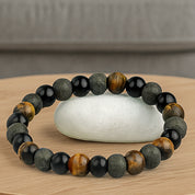 Triple eye protection  - Tiger eye, Pyrite & Black Obsidian