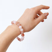Stone of Passion & Love - Rose quartz + Carnelian Bracelet