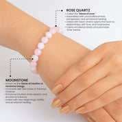 Stone of Love & Intuition - Rose quartz + Moonstone Bracelet