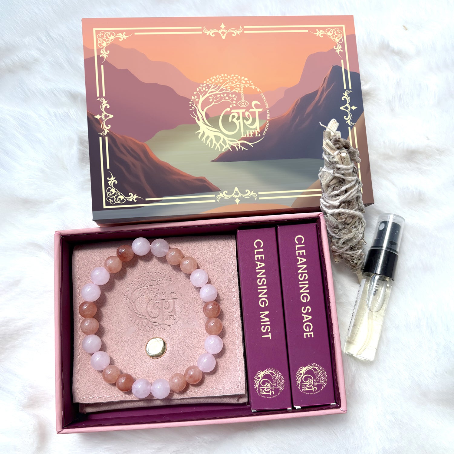 Stone of Passion & Love - Rose quartz + Carnelian Bracelet