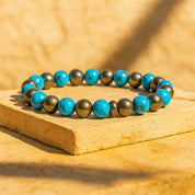 Stone of Luck & Prosperity - Turquoise + Pyrite Bracelet