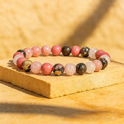 Stone of Emotional Healing - Rose Quartz + Rhodonite Bracelet